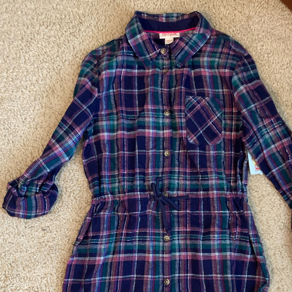 3/$20 Plaid girls Cat & Jack flannel dress. NWT.